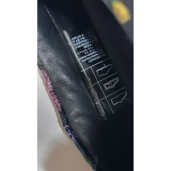 ERDEM x H&M Floral Slip On Black Navy Jacquard Shoes Sneakers Women's Size 7 - Picture 7 of 8